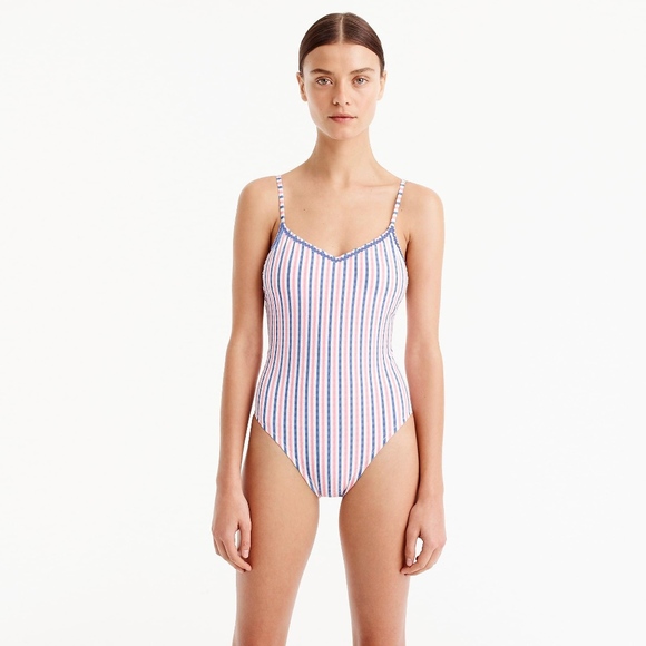 J.Crew Seersucker Ballet One-Piece, NWT, Sz  6 - Picture 2 of 4